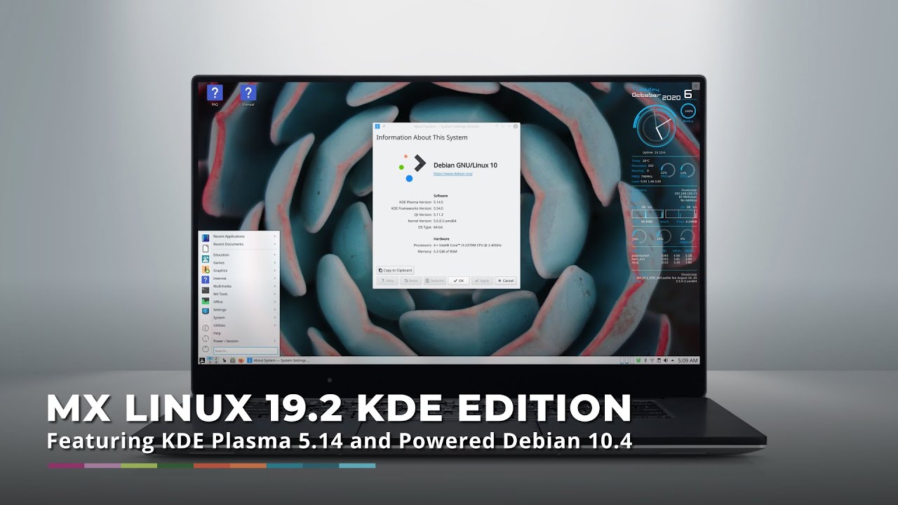 MX Linux 19.2 KDE – Features KDE Plasma 5.14 and Based On Debian