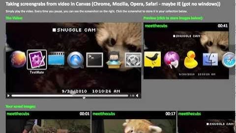 Creating snapshots of videos in HTML5 canvas