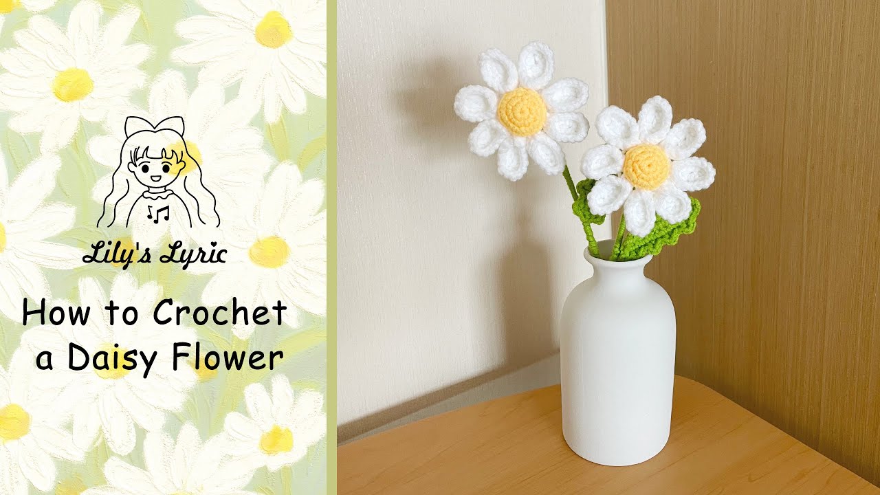 Mewaii Crochet Daisy Crochet Flowers and Potted Plants Decoration DIY with  Easy Peasy Yarn Mother's Day Gifts