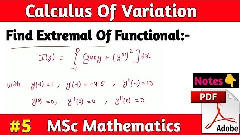 Calculus Of variation MSc Math | Find Extremal Of Functional | Math by Sachin sir