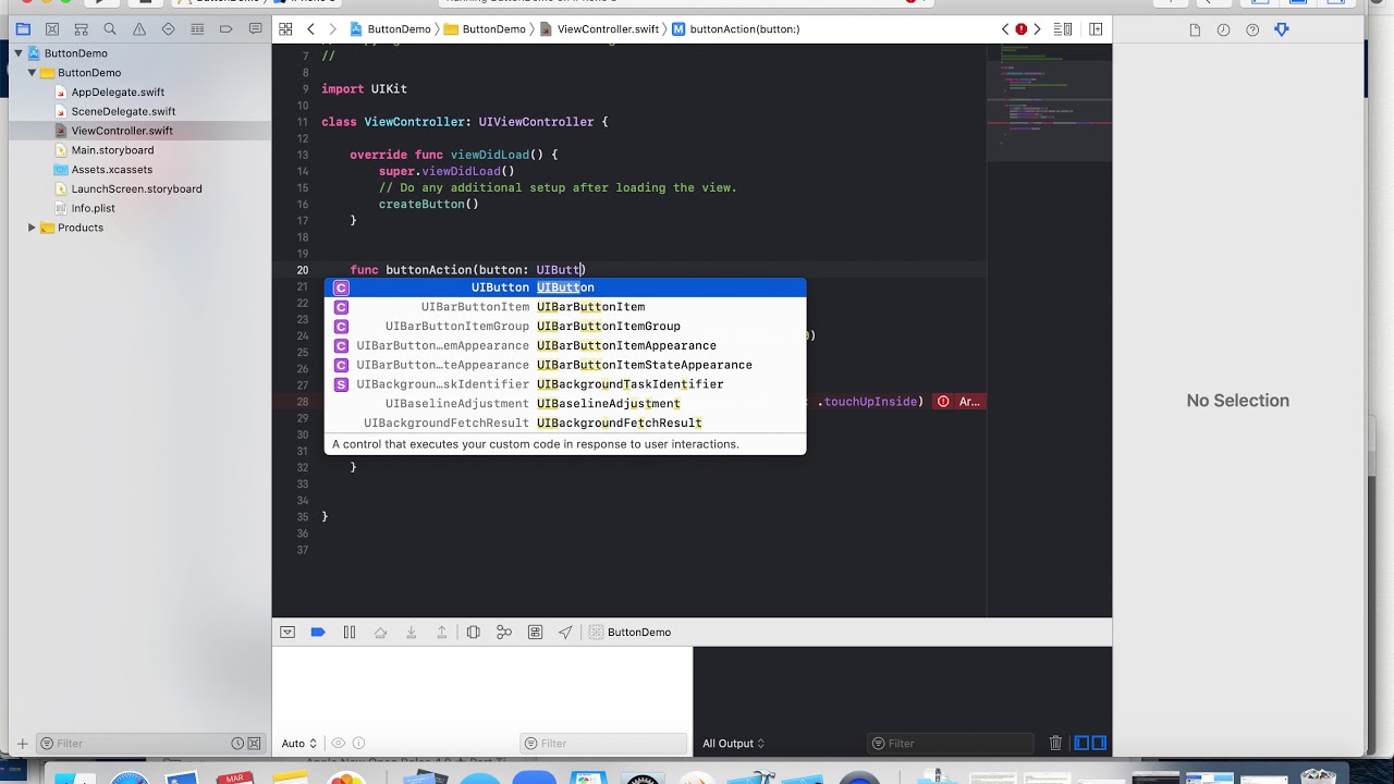 02 Intro to UIKit: Button Action - YouTube