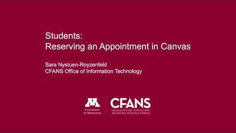 Students: Reserving an Appointment in Canvas