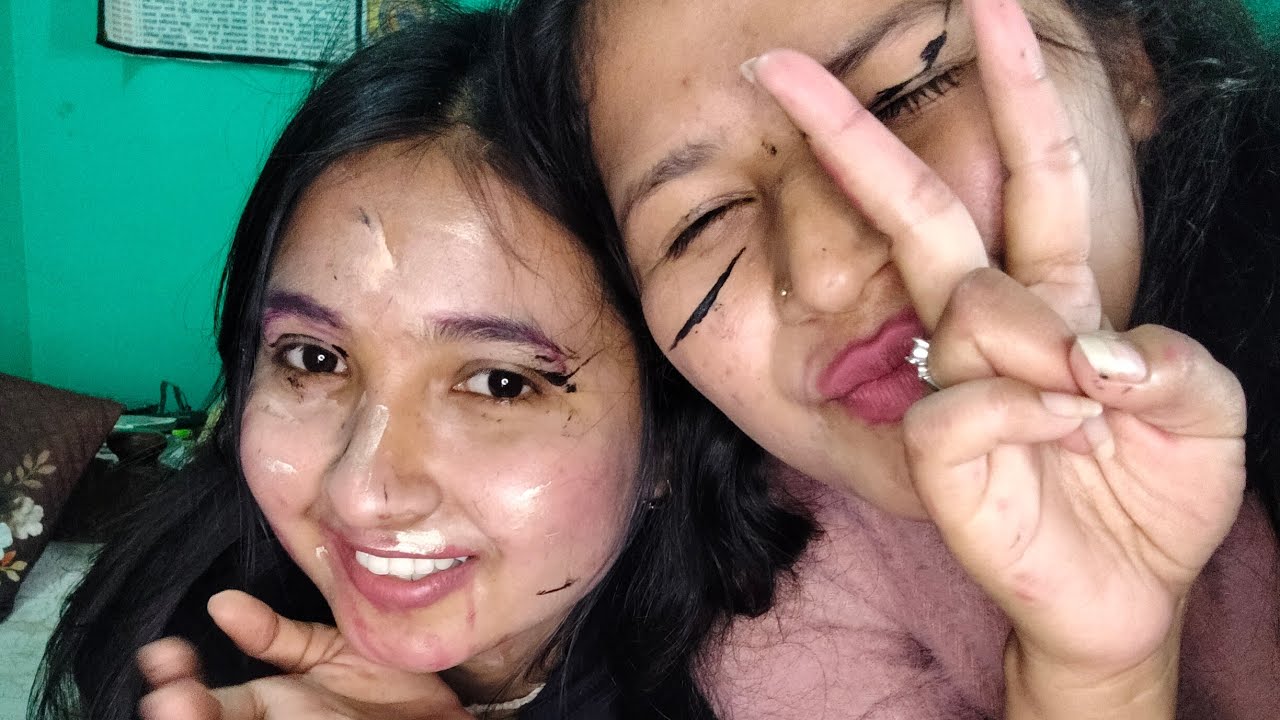 Blind fold Make up challenge 🫣😚 #viral #trendingvedio