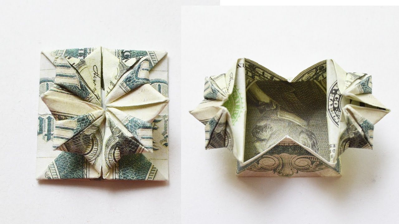 Amazing Money BOX for gift Origami Dollar Tutorial DIY Folded No glue