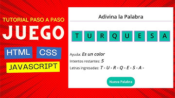 Juego Adivina la Palabra  HTML - CSS - JAVASCRIPT - Paso a Paso