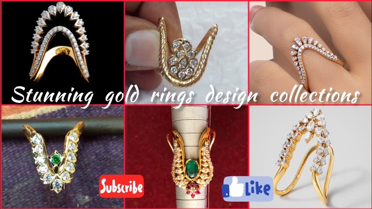 stunning gold vanki rings designs with weight and price // vanki rings //  rings for women - YouTube