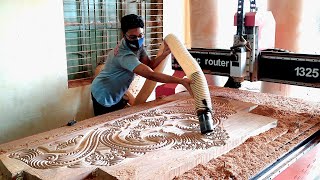 Luxury Wooden Bed Designing With Cnc Router Machine Wood Carving Bed Design