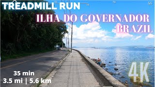 Run Ilha Do Governador In Rio De Janeiro, Brazil 35 Minutes 3.5Mi 5.6Km Treadmill Run In 4K