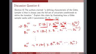 [Gibbs sampler and MCMC] Paper discussions Q4-Q7