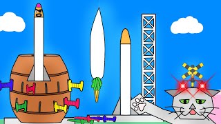 【ふみきり アニメ】こんな ロケット打ち上げ はイヤだ！What a rocket launch!