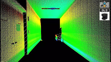 3D Point Cloud Made by 2D LiDAR, GL (pulse-width ver.)