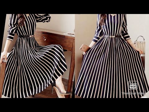 latest long dress design cutting and stitching step by step