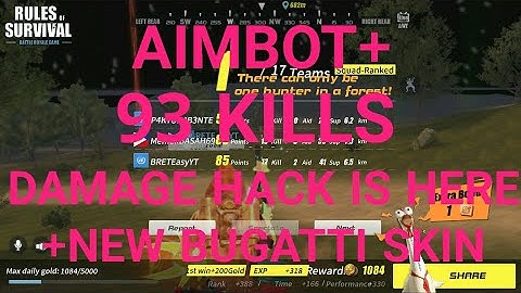 NEW ASSETS.NPK AFTER UPDATE + DAMAGE HACK IS BACK .. +  CAR SKIN BUGATTI #RULESOFSURVIVAL #ROSHACK