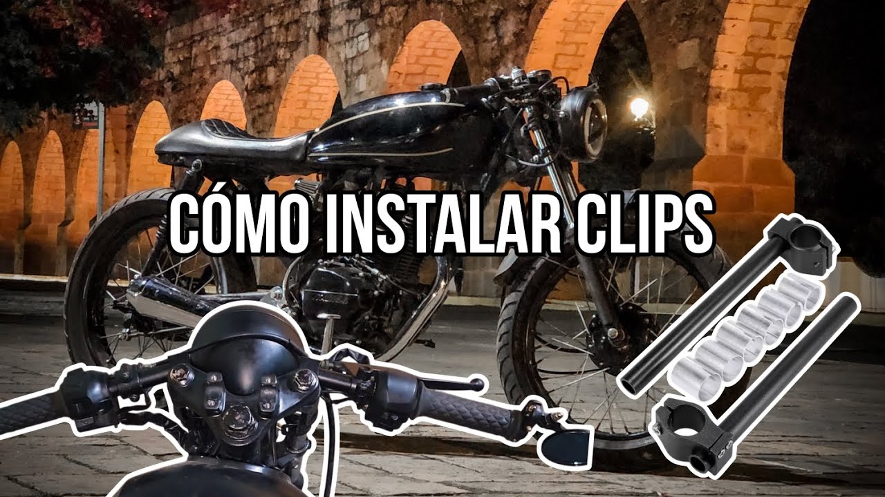 Cómo instalar clips on, Manillar cafe racer - YouTube