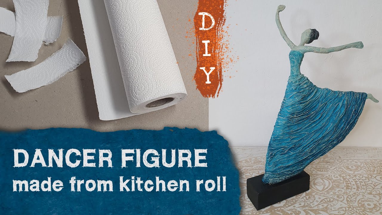 Tänzerin aus Draht und Küchenpapier modellieren - Pappmaché DIY