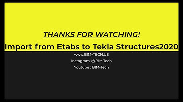 Import from Etabs to Tekla Structures2020