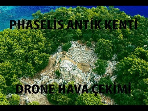 Phaselis Antik Kenti /  Drone Hava Çekimi 4K UHD / Antalya Kemer Turkey / Yürüyen Kamera
