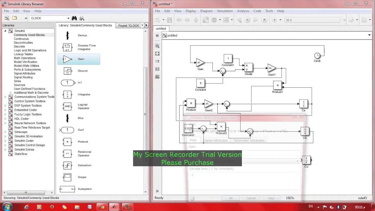 Simulink- Solving Chemical engineering Problem - YouTube