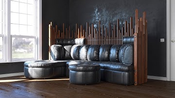 Modeling and visualization  a couch in Blender 3d