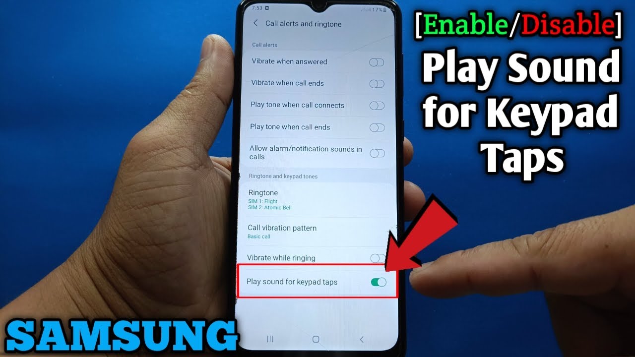 Onset tyktflydende Biskop How to enable or disable play sound for keypad taps on Samsung Galaxy A02 -  YouTube