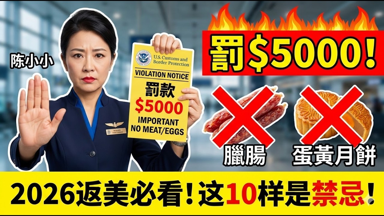 华人回国返美必看：2026严查清单！这10样“家乡味”是禁忌，查到一样罚$5000！