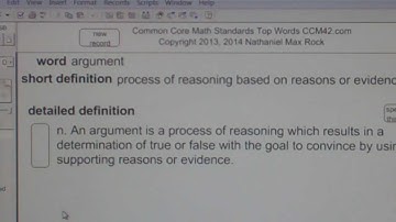 argument Common Core Math Standards Top Words CCM42.com