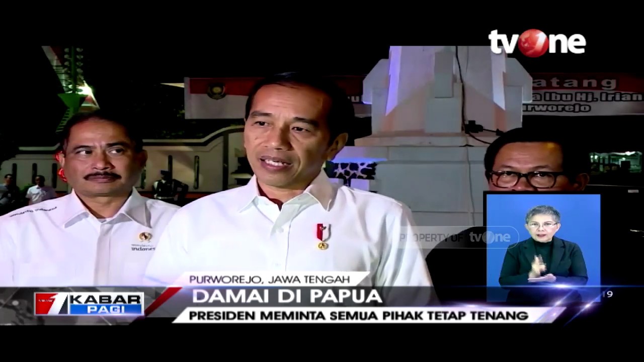 tv one live streaming free Tanggapi Situasi Papua, Presiden Joko Widodo: Tanah Papua Tanah yang Damai