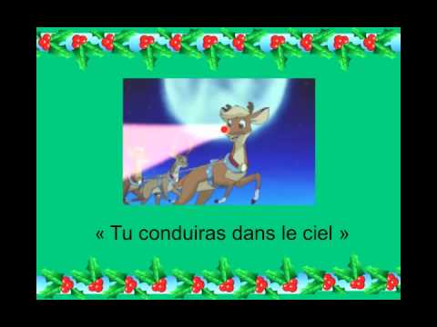 Kindy Chausson chaussette en acrylique - Rudolph le renne Rouge