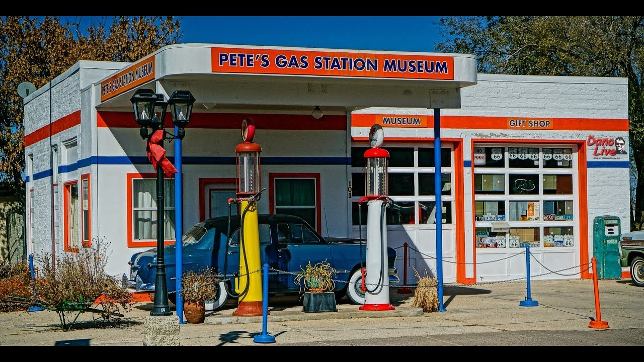 Fords Occupy Pete's Gas Station Museum on Rt.66 on DANOVISION