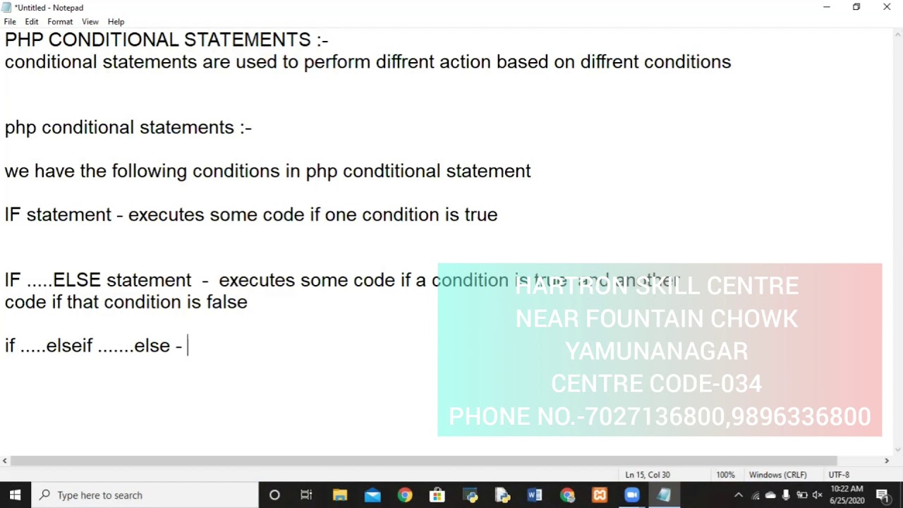 PHP CONDITIONAL STATEMENTS YouTube