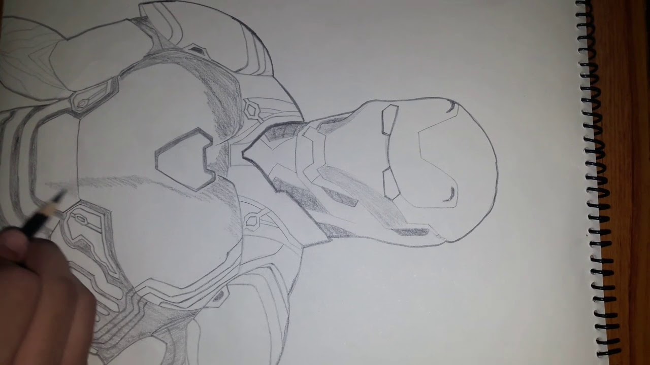  drawing Iron man mark 50 - YouTube