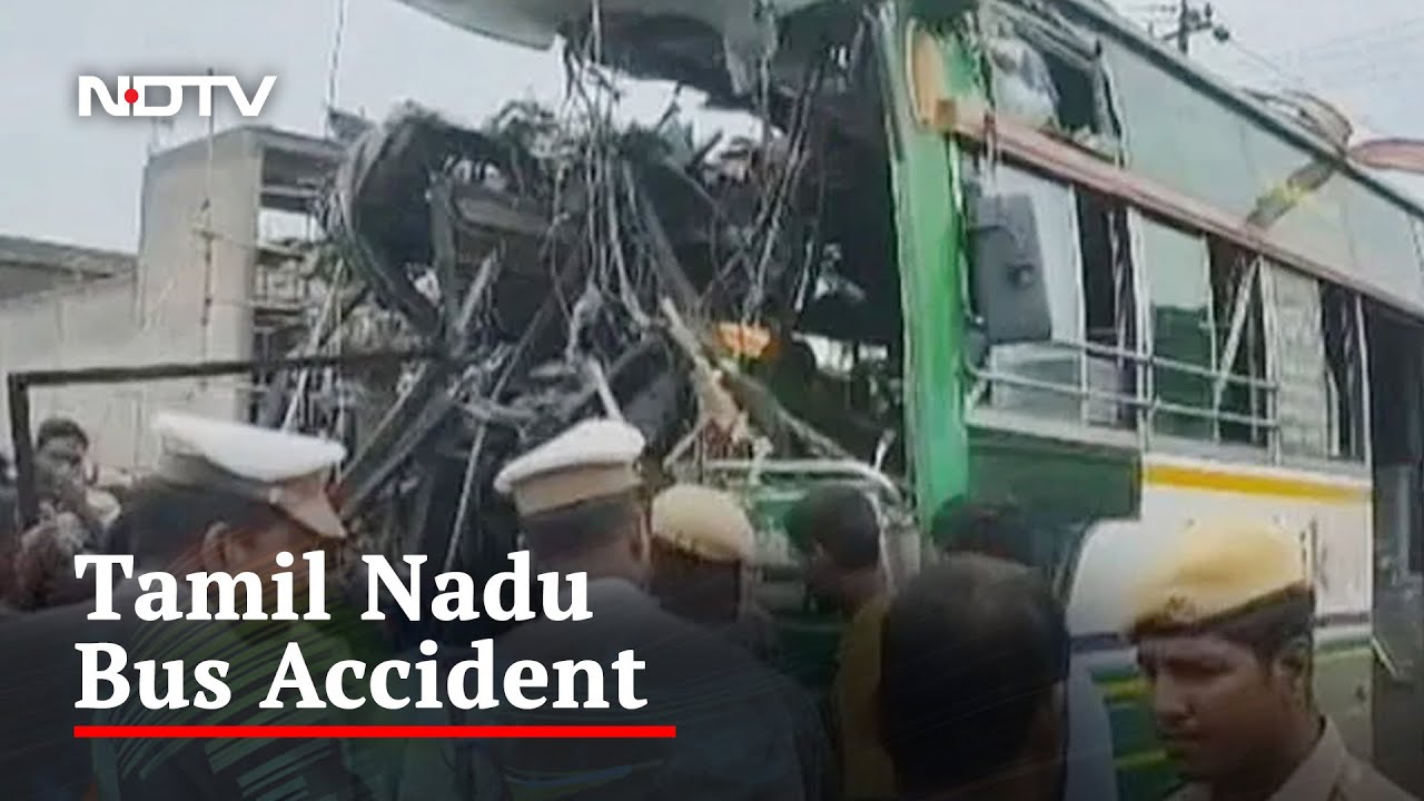 5 Dead , 80 Injured As 2 Buses Collide In Tamil Nadu - YouTube