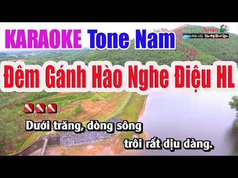 Karaoke Đêm Gành Hào - Đêm Gánh Hào Nghe Điệu Hoài Lang | Karaoke Tone Nam - Nhạc Sống Thnah Ngân