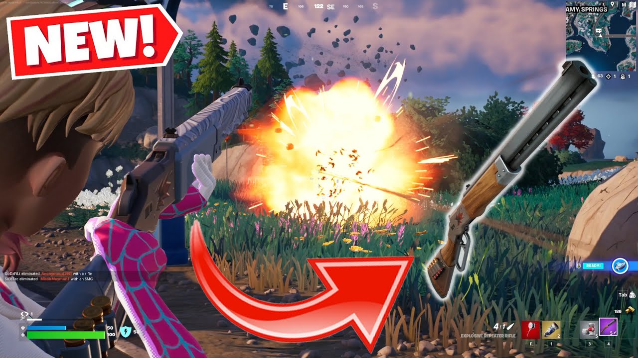 Explosive Repeater Rifle Location and Gameplay Fortnite Chapter 4