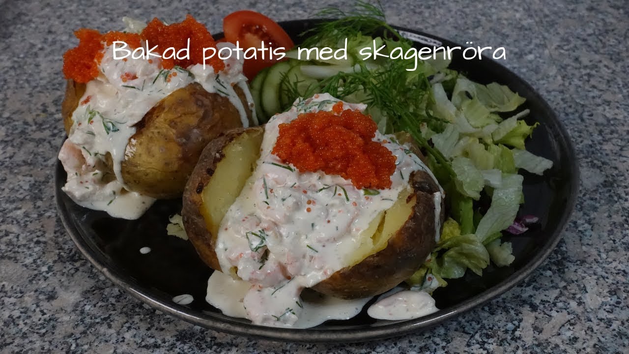 Ungsbakad potatis med skagenröra