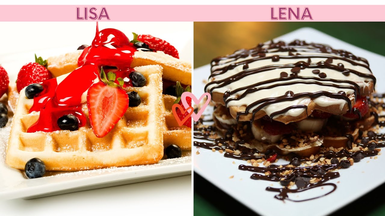 Lisa or Lena Food ✨️ Waffle BREAKFAST Ideas ✨️ @lisaorlena4u  #lisaorlena #food #lisa #breakfast