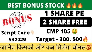 Bonus stock news | 1 share pe 2 free | Share market | Bonus Share 2022 | multibagger stock 2022