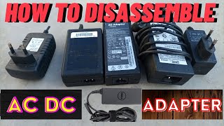 AC DC adapter disassembling. Laptop charger power supply repair. How to open. SMPS  ATX battery pack