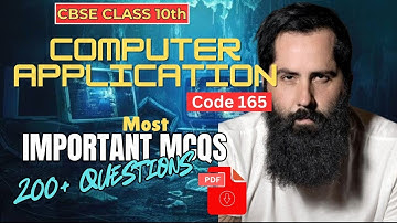 🔥Most Important MCQs|CBSE Class 10 Computer Applications (Code 165)|Score 80/80 in 2025 Exams🚨📚