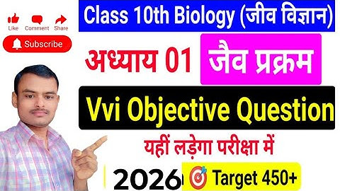 जैव प्रक्रम Objective Question Class 10 | Chapter 6 jaiv prakram MCQ #10th #science