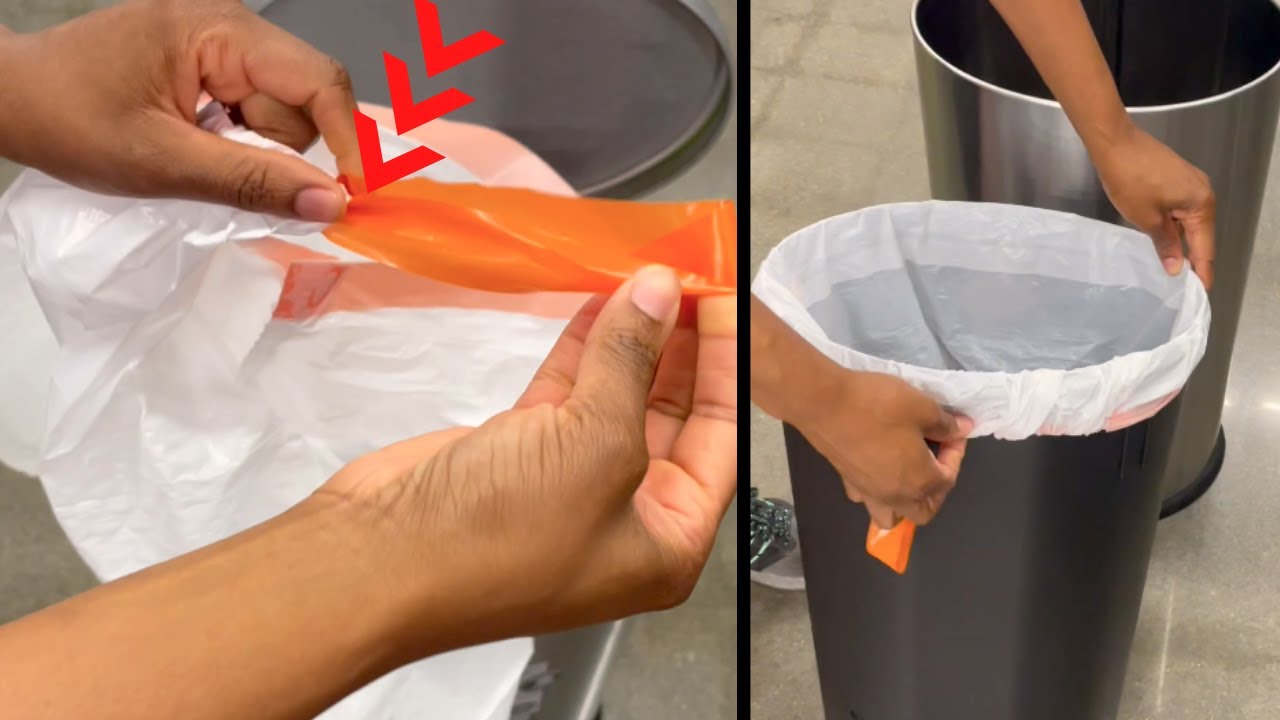 How To Place a Trash Bag in a Trash Can So it Won't Fall 