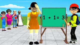 Scary Teacher 3D vs Squid Game Be a Wise Mathematician Choose the  Correct Result 5 Times Challenge