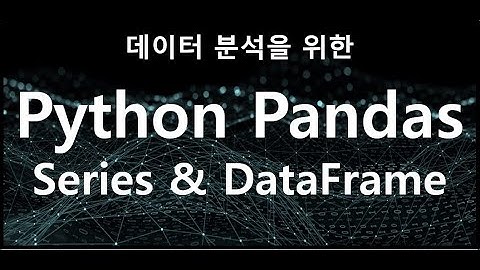 Python Pandas 실무 데이터 분석 1탄 (Series / Dataframe 구조) #Python #파이썬 #Pandas