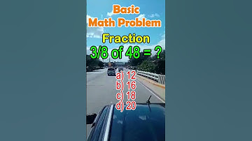 3/8 of 48 = ? a)12 b)16 c)18 d) 20#viralvideochallenge #MATH #quiz #generalknowledgequiz #Mathtutor