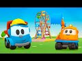 Leo the truck at the amusement park car cartoons for kids learn with cars and trucks