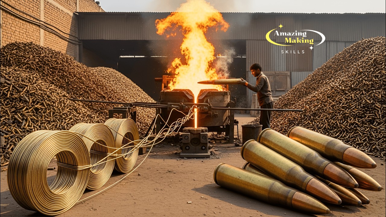 Incredible Process of Recycling Millions Of Waste Bullets Into Make Quality New Brass Wires Factory