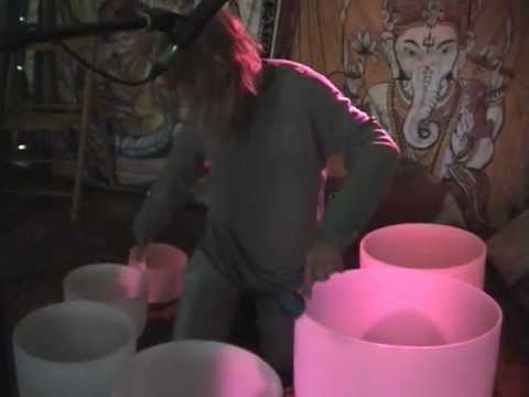 Phil Cory - Quartz Crystal Singing Bowls at Over The Moon festival 2012