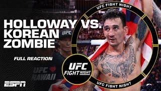 REACTION to Max Holloway vs Korean Zombie at UFC Fight Night Singapore ESPN MMA