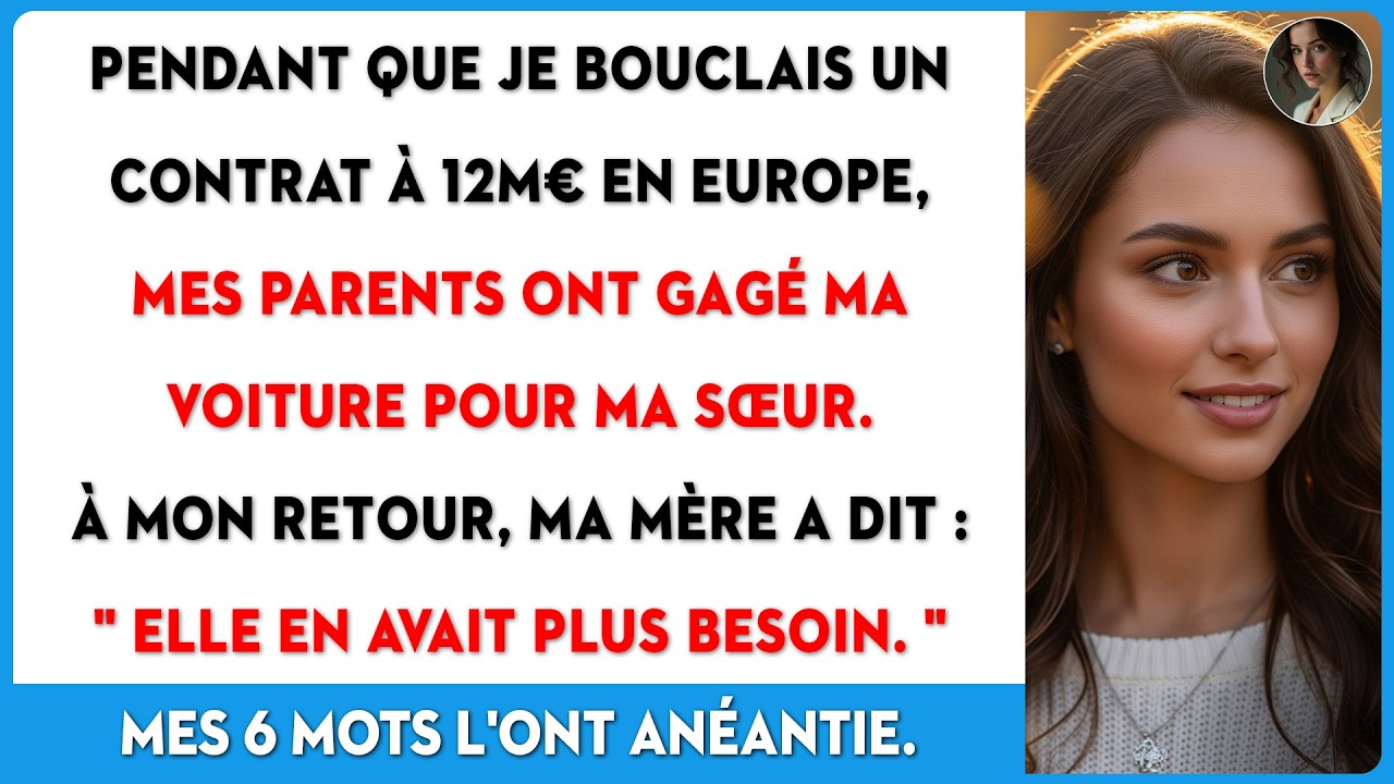 Mes parents ont vendu ma voiture de rêve pour ma sœur. Je lui ai fait tout me rembourser.