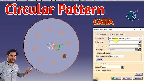 Catia Tutorial 14 Circular Pattern Design in CATIA | Part Design Catia Circular Pattern Mech20 Tech